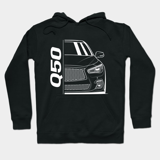 Front Q50 JDM Sedan Hoodie by GoldenTuners